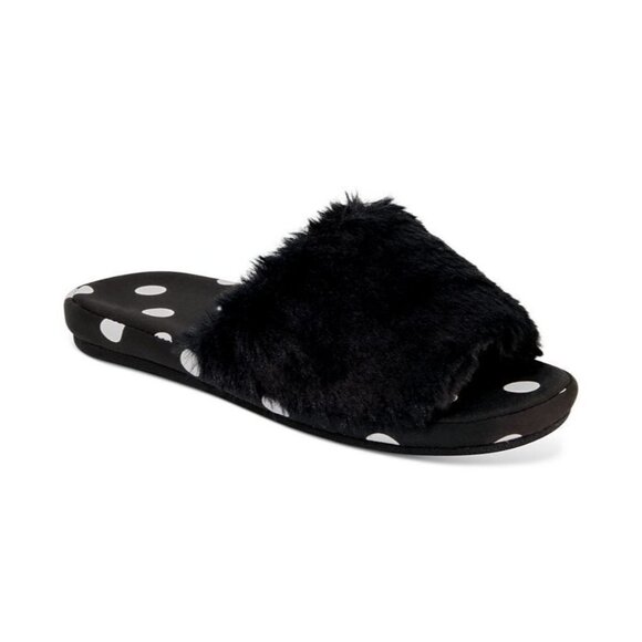 INC International Concepts Womens Size 11/12 Polka Dot Slides Slippers Black - Picture 1 of 7